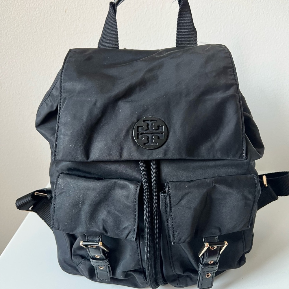 Tory Burch Black Nylon Virginia Backpack